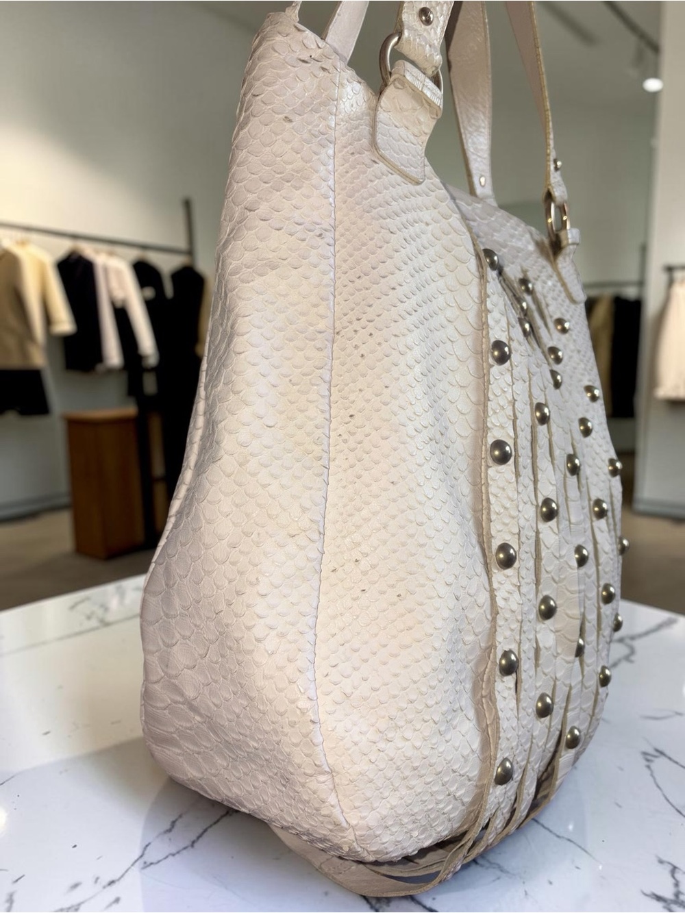 Furla Unique Rare Vintage Python Leather Tote Bag - Picture 5 of 16